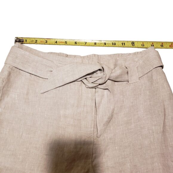 Nwt Chico's Size 0 Linen Tie Waist Wide Leg Crop Pants - Picture 4 of 8